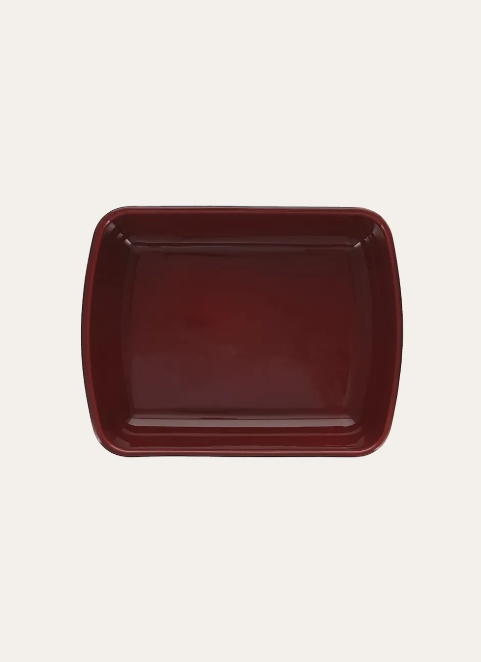 PLAT À FOUR BICOLORE EN CÉRAMIQUE GRAND FORMAT ROUGE OPÉRA