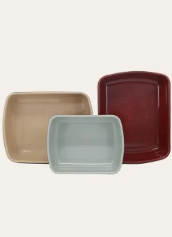 PLAT À FOUR BICOLORE EN CÉRAMIQUE GRAND FORMAT ROUGE OPÉRA