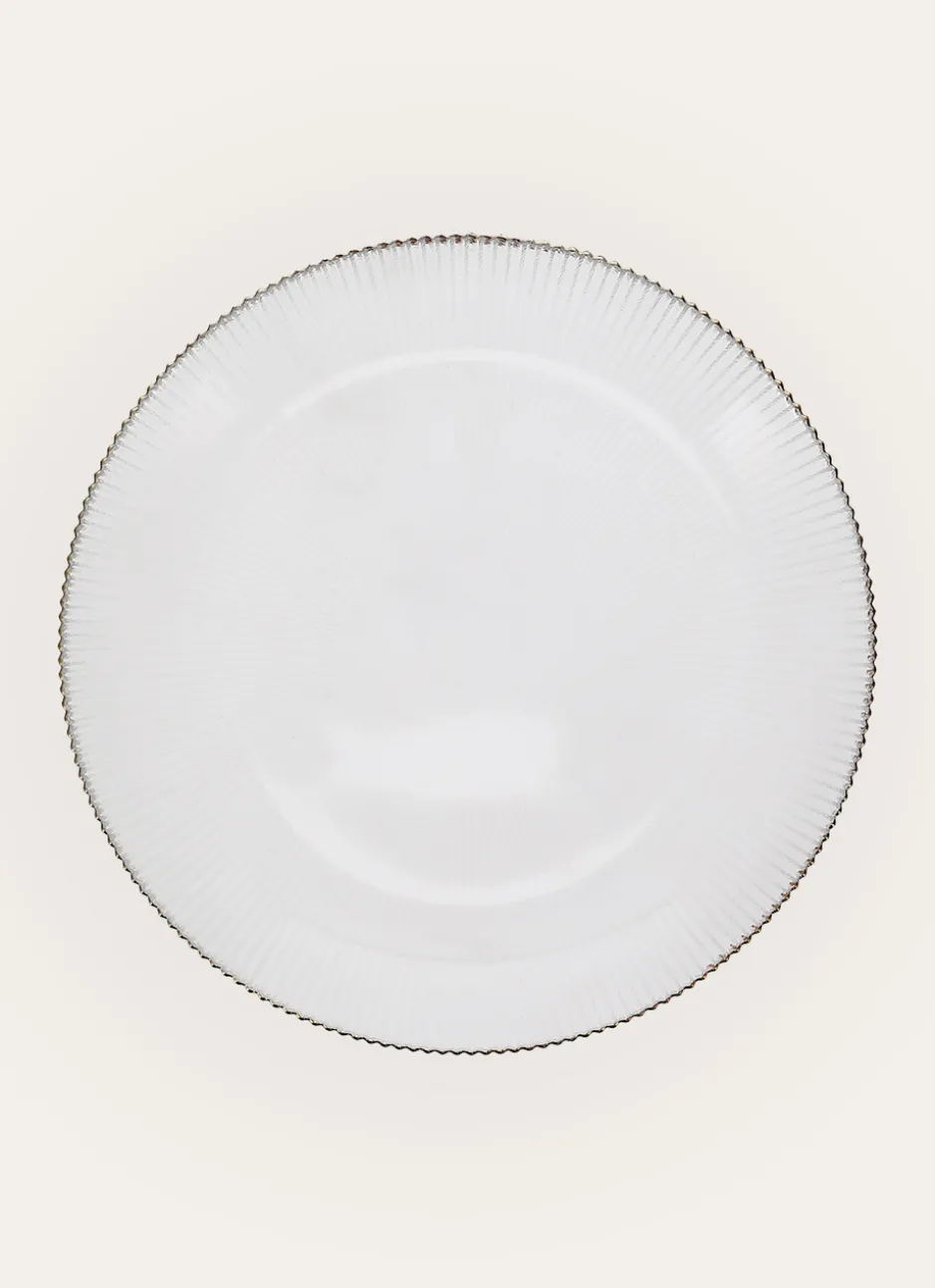 PLAT DE PRESENTATION EN VERRE ÉCLATANT TRANSPARENT