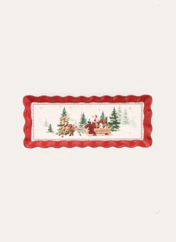 PLAT RECTANGULAIRE FÉÉRIE DE NOËL ROUGE