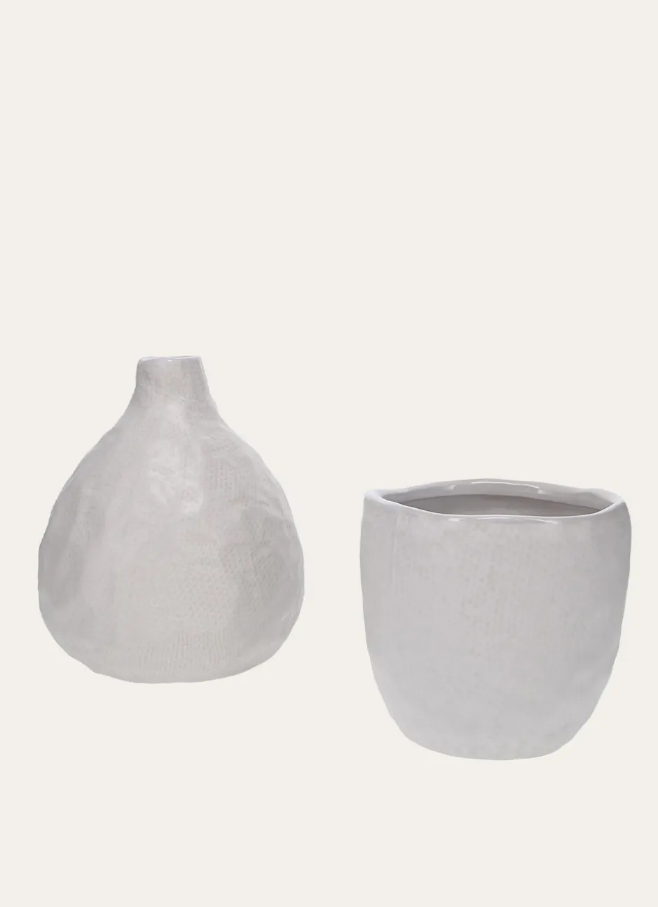 POT EN GRÈS BLANC