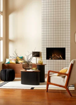 POUF EN VELOURS - DÉCOUPE TRAVAILLÉE Noir