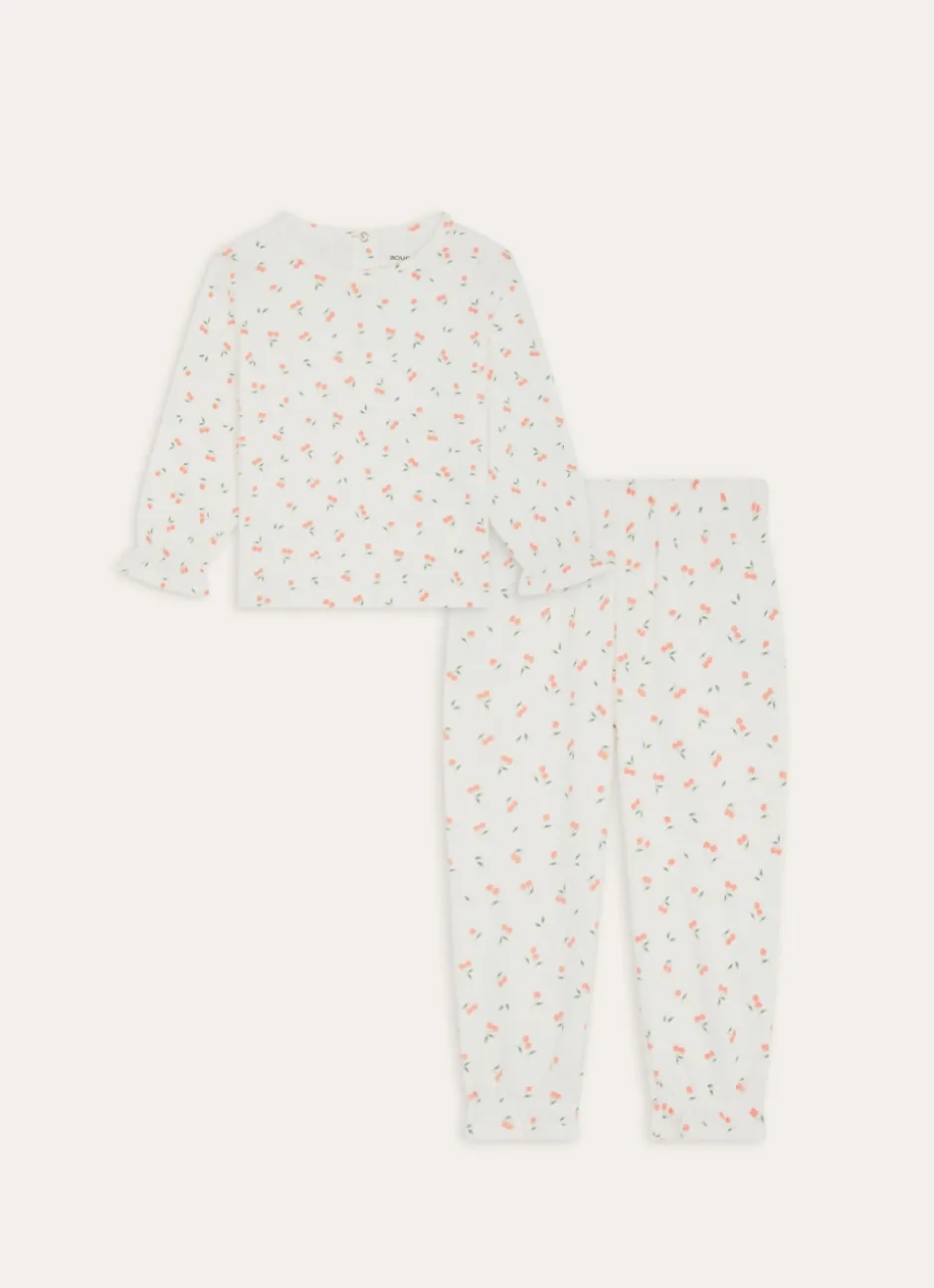 PYJAMA ENFANT EN COTON IMPRIMÉ CERISES ÉCRU