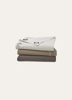 RIDEAU EN COTON NATTÉ UNI - H300CM TAUPE
