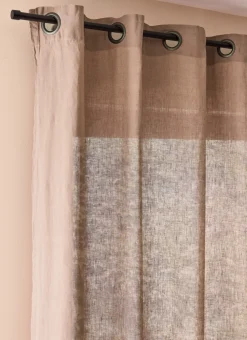 RIDEAU EN LIN LAVÉ UNI CAFÉ AU LAIT