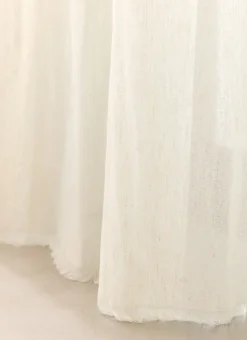RIDEAU FLUIDE TEXTURÉ EN COTON ET LIN ECRU