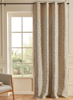 RIDEAU JACQUARD BICOLORE ÉCRU/NOIR