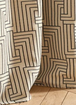 RIDEAU JACQUARD BICOLORE ÉCRU/NOIR