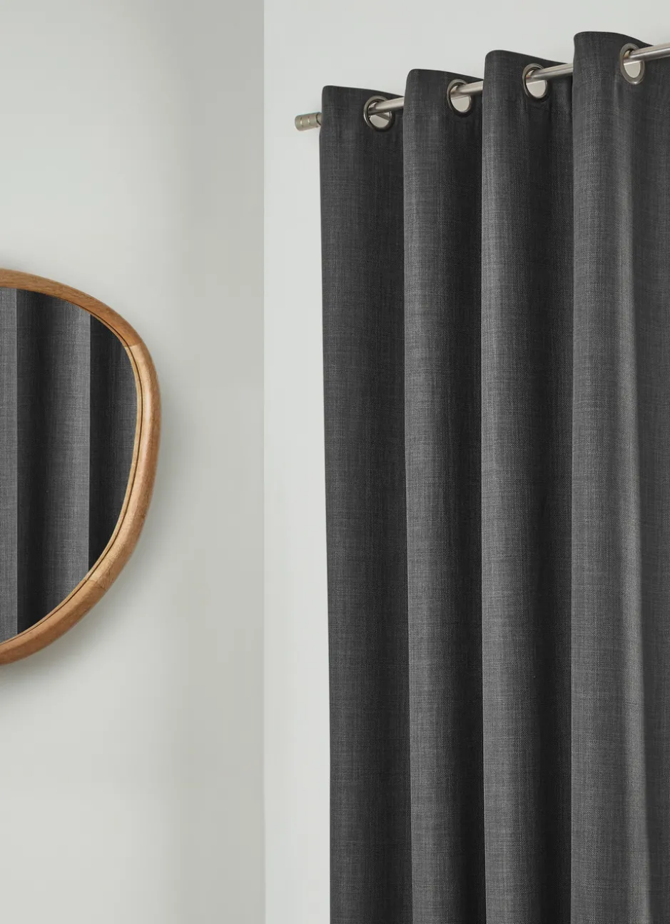 RIDEAU OBSCURCISSANT EFFET TRAMÉ UNI ANTHRACITE