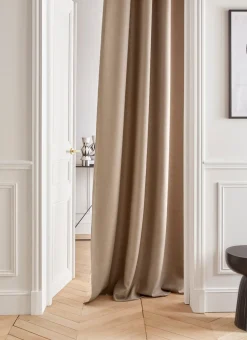 RIDEAU OBSCURCISSANT EFFET TRAMÉ UNI TAUPE