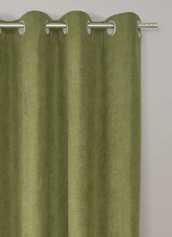 RIDEAU THERMIQUE UNI EFFET VELOURS MAT KAKI