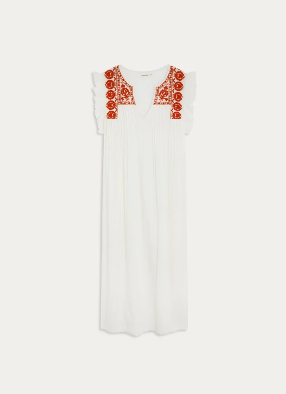 ROBE SANS MANCHES EN GAZE DE COTON BLANC