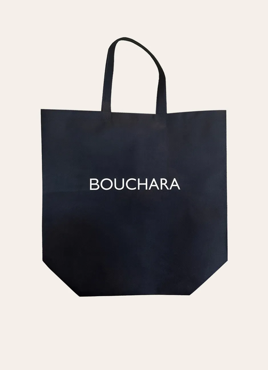 SAC SHOPPING LOGO EN MATIÈRE RECYCLÉE Noir