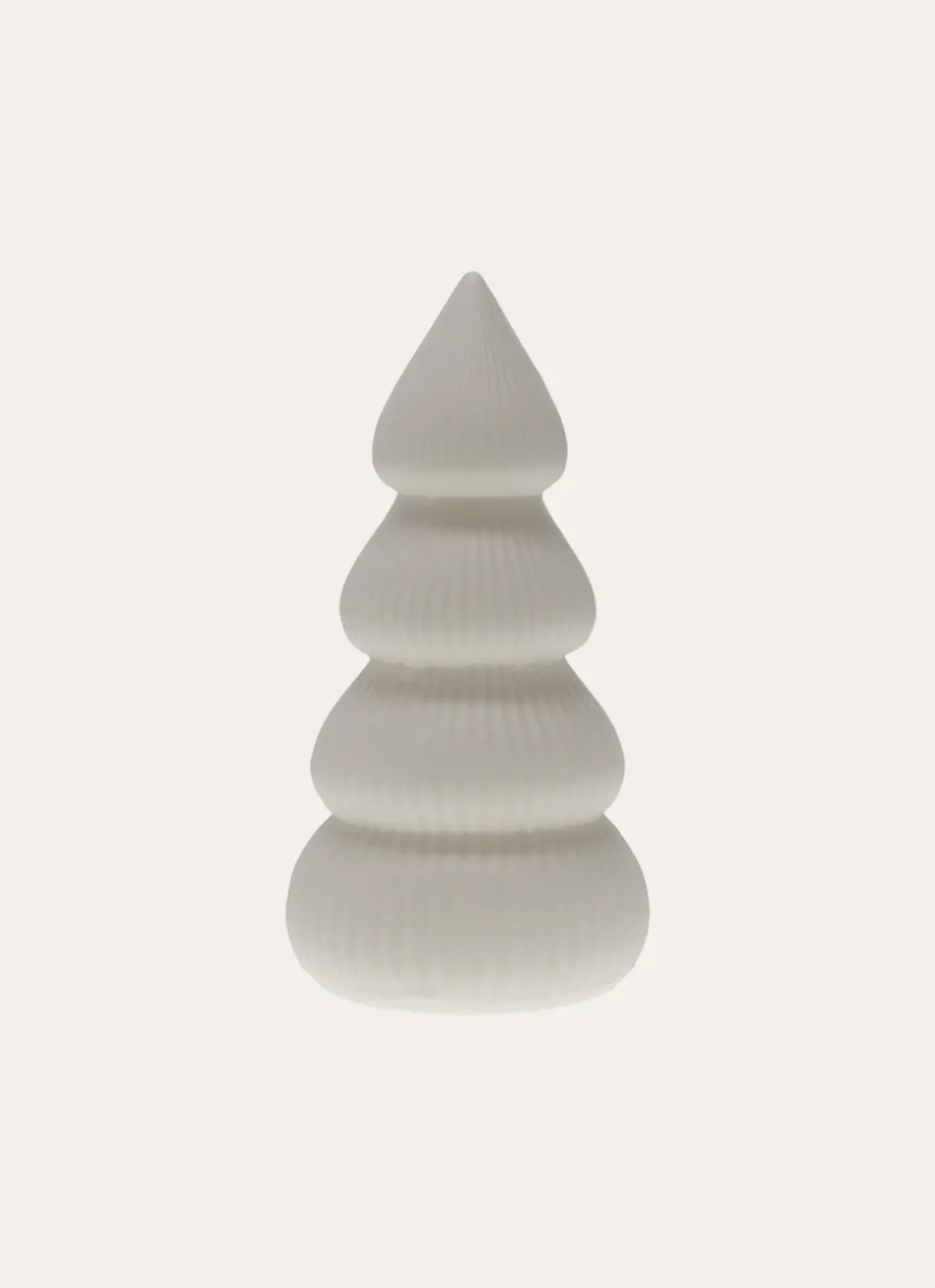 SAPIN LUMINEUX EN PORCELAINE BLANC