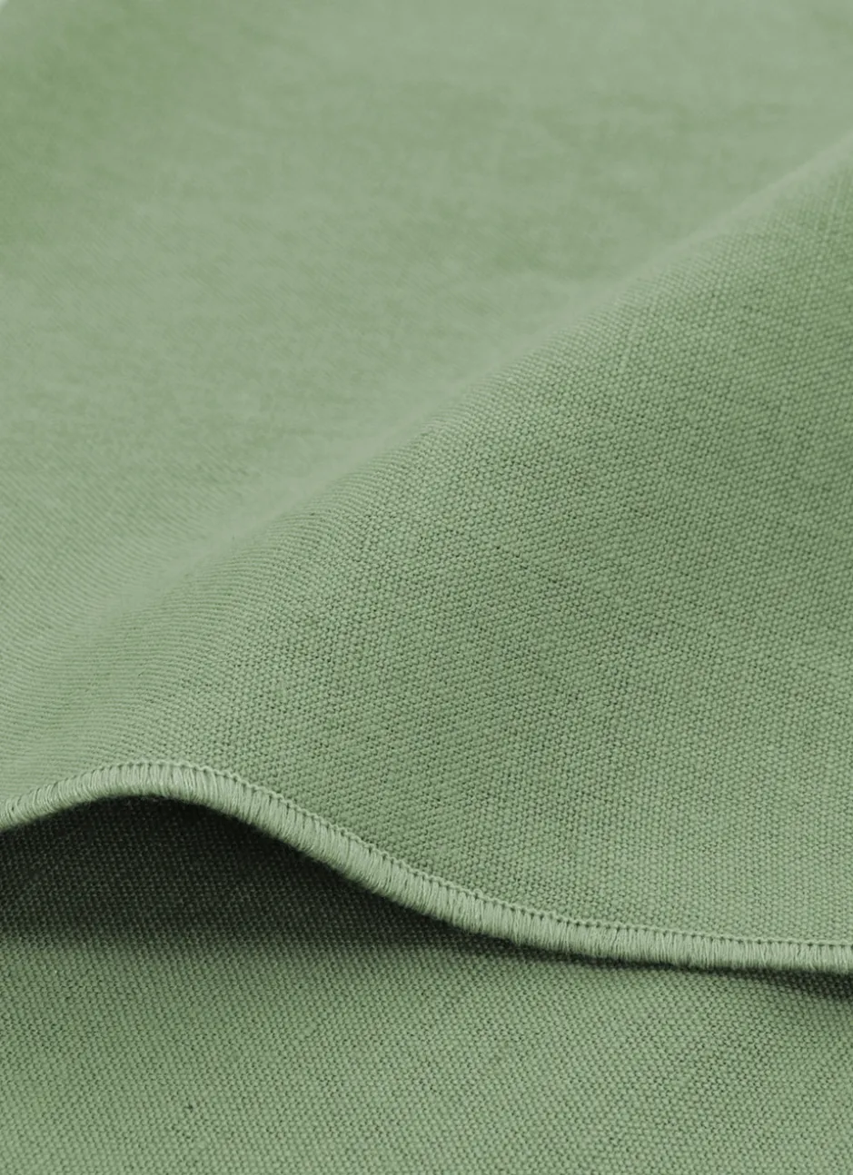 SERVIETTE DE TABLE EN COTON ET LIN BOURDON COLORÉ AMANDE