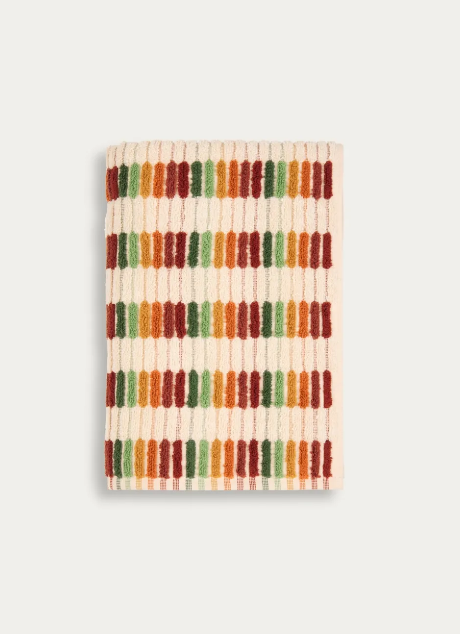 SERVIETTE DE TOILETTE À RAYURES FANTAISIES MULTICOLORE