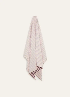 SERVIETTE DE TOILETTE À RAYURES DOUBLE FACE LILAS