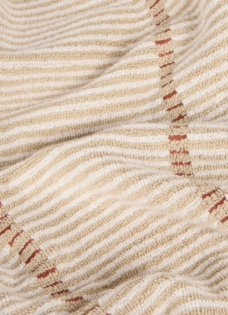 SERVIETTE DE TOILETTE À RAYURES BEIGE