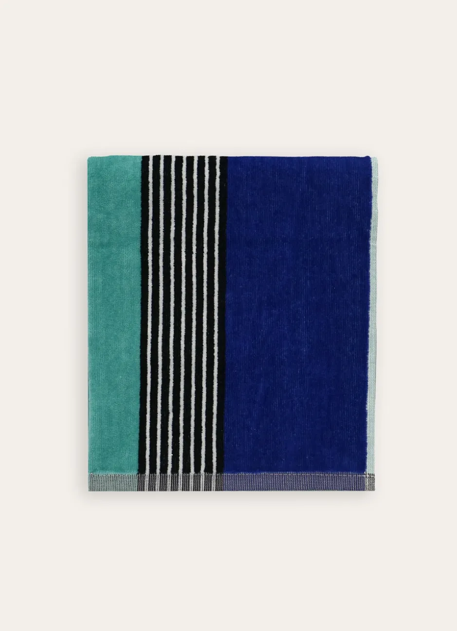 SERVIETTE DE TOILETTE BICOLORE EN VELOURS vert