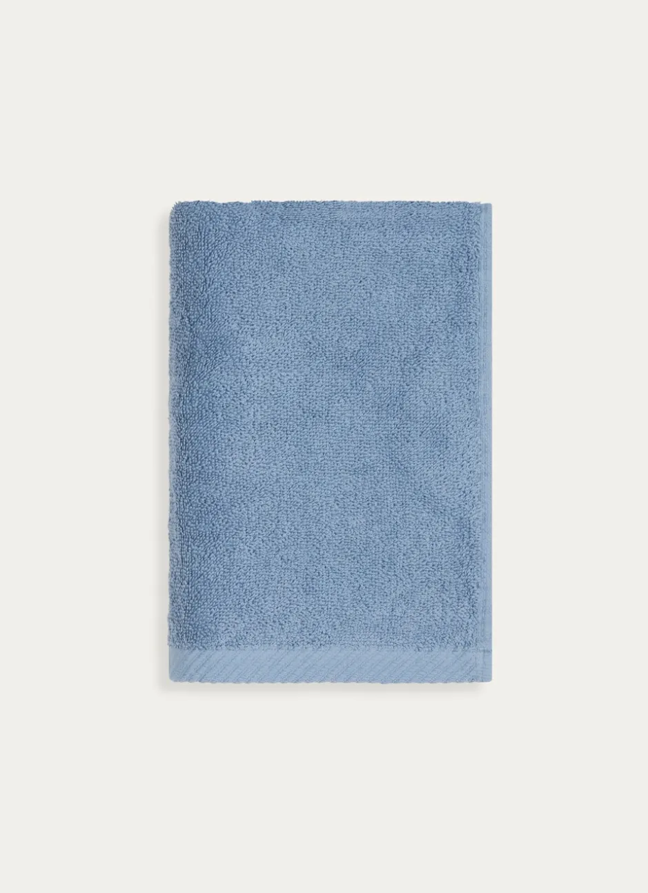 SERVIETTE DE TOILETTE EN COTON UNI BASIL BLEU