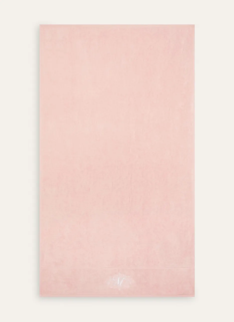 SERVIETTE DE TOILETTE EN VELOURS BRODÉE 500GR ROSE