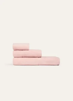 SERVIETTE DE TOILETTE EN VELOURS BRODÉE 500GR ROSE