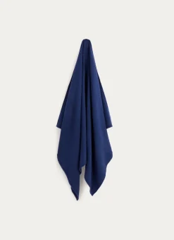 SERVIETTE DE TOILETTE EN GAZE DE COTON ODYSSÉE BLEU MARINE