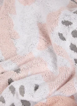 SERVIETTE DE TOILETTE JACQUARD MOTIF FLORAL ROSE