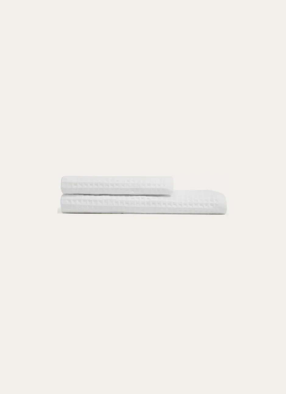 SERVIETTE DE TOILETTE NID D'ABEILLE BLANC