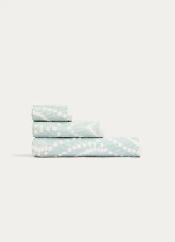 SERVIETTE DE TOILETTE SERENA EN JACQUARD BLEU CLAIR