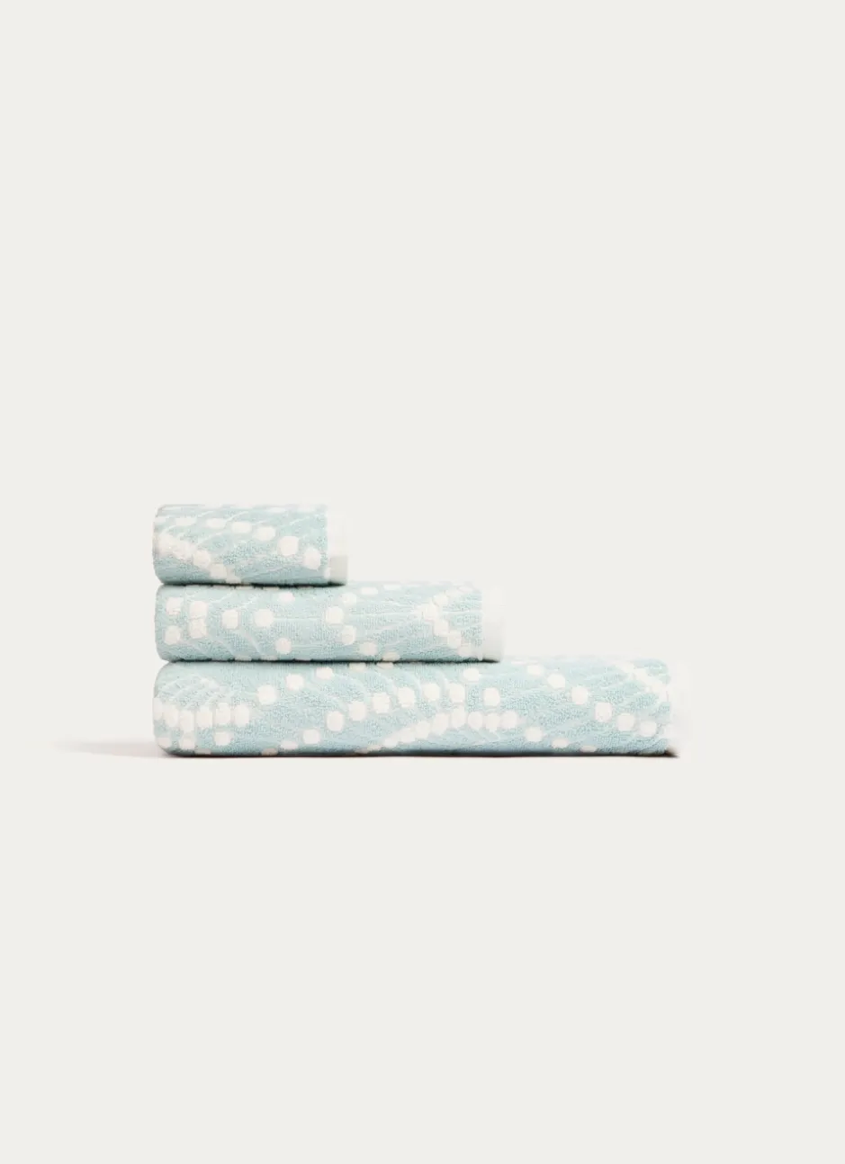 SERVIETTE DE TOILETTE SERENA EN JACQUARD BLEU CLAIR