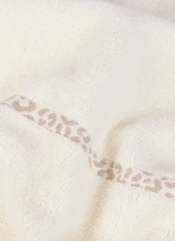 SERVIETTE DE TOILETTE UNIE AVEC LITEAU LÉOPARD BEIGE CLAIR