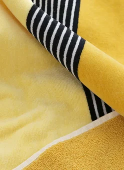 SERVIETTE INVITÉ BICOLORE EN VELOURS RAYÉ JAUNE