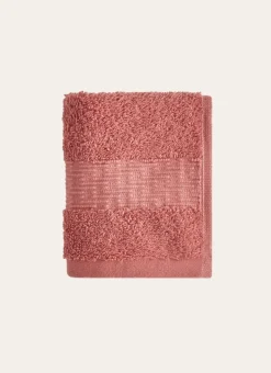 SERVIETTE INVITÉ COTON BIO JACQUARD GAUFRÉ 450GR SIENNE