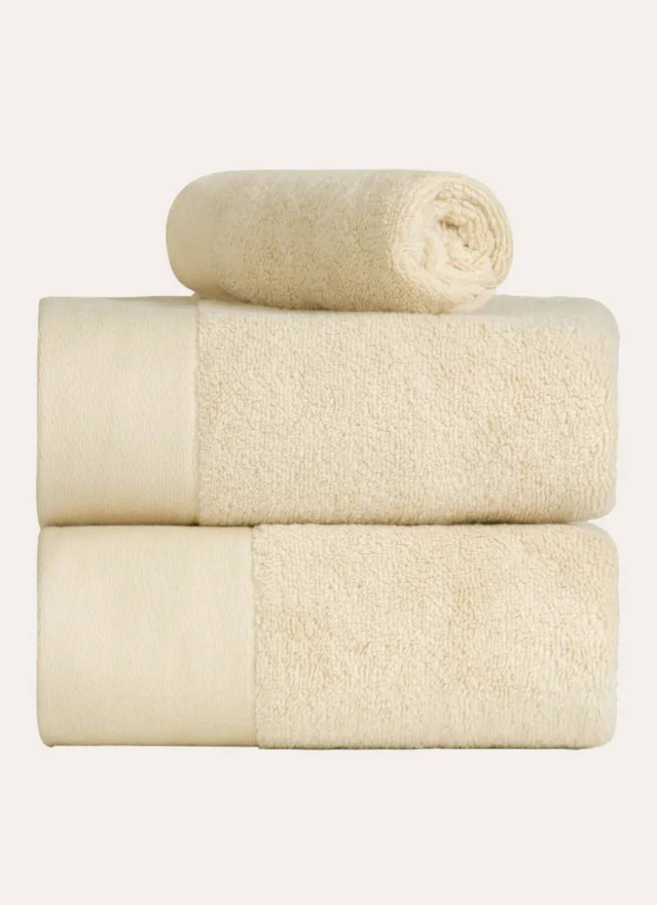 SERVIETTE INVITÉ COTON MOELLEUX ZÉRO TORSION BEIGE