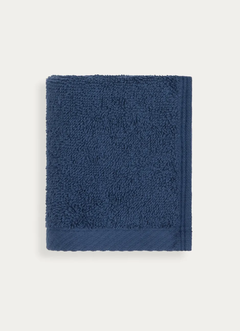 SERVIETTE INVITÉ EN COTON UNI BASIL BLEU FONCÉ