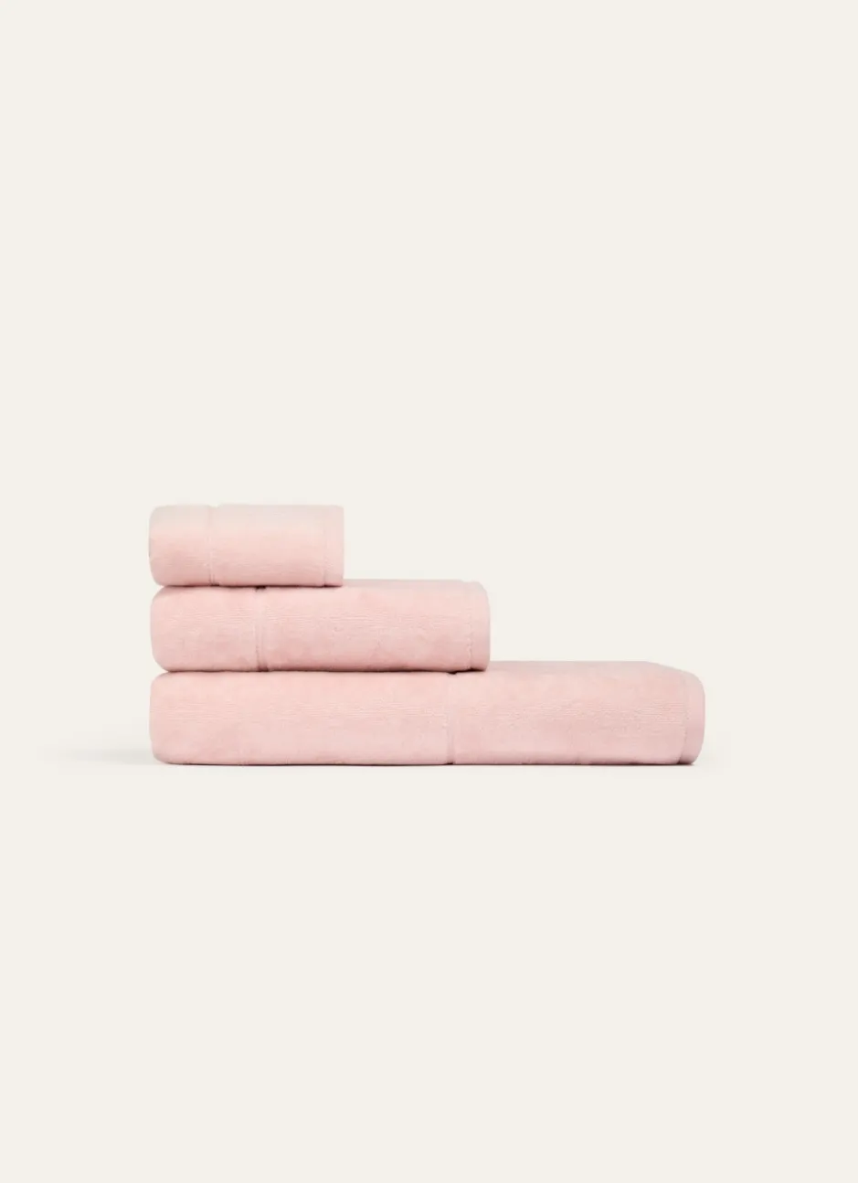 SERVIETTE INVITÉ EN VELOURS BRODÉE 500GR ROSE