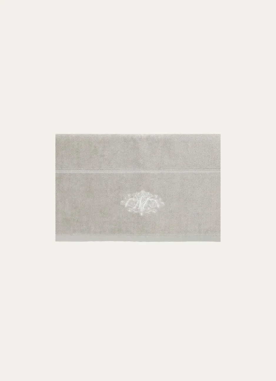 SERVIETTE INVITÉ EN VELOURS BRODÉE 500GR GRIS
