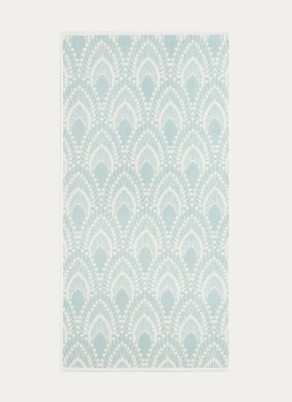 SERVIETTE INVITÉ SERENA EN JACQUARD BLEU CLAIR