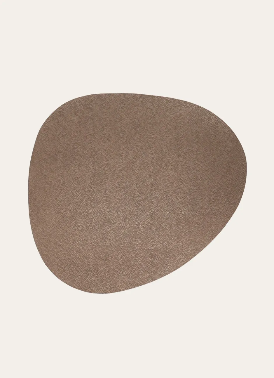 SET DE TABLE EFFET CUIR EN FORME DE GALET BRONZE