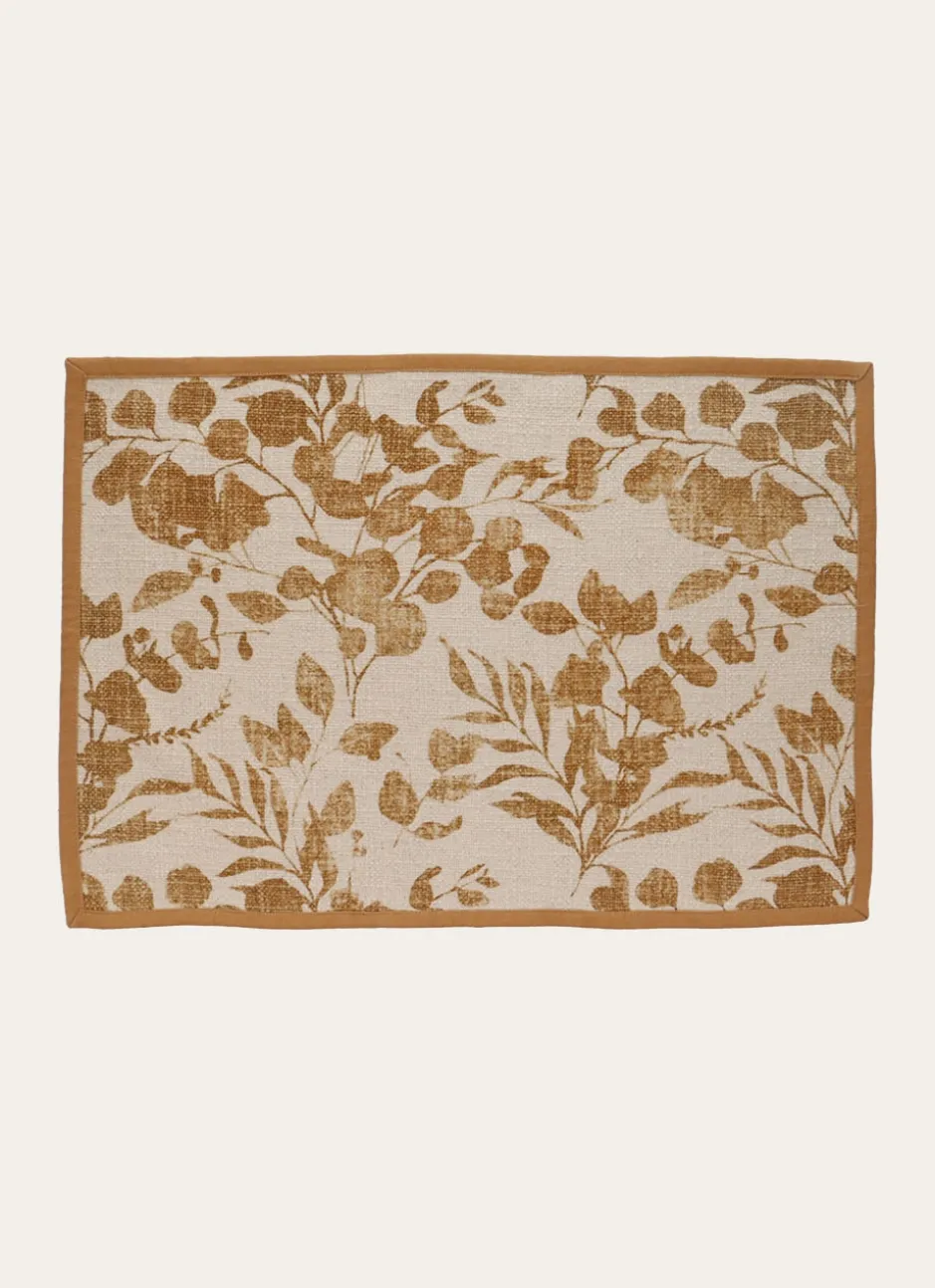 SET DE TABLE FEUILLES AQUARELLÉES BEIGE
