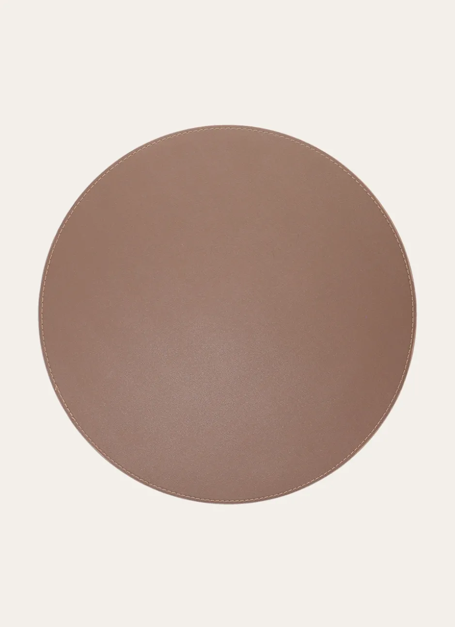 SET DE TABLE ROND FAUX CUIR BRONZE