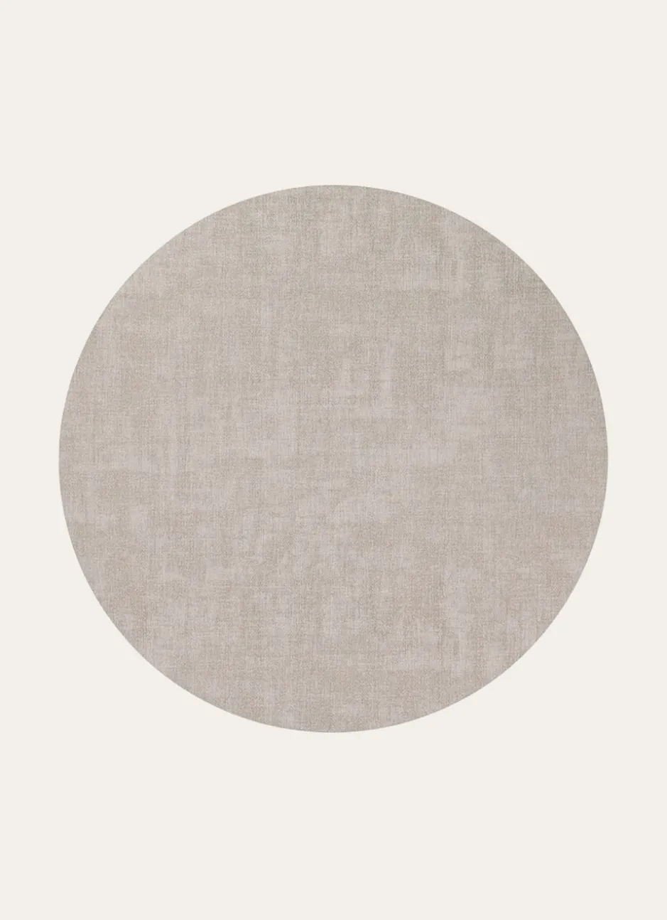 SET DE TABLE ROND IMPERMÉABLE DOUBLE FACE BEIGE CLAIR