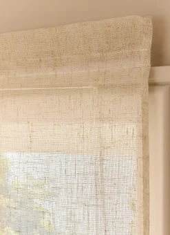 STORE BATEAU RELEVABLE EN ÉTAMINE EFFET FLAMMÉ BEIGE