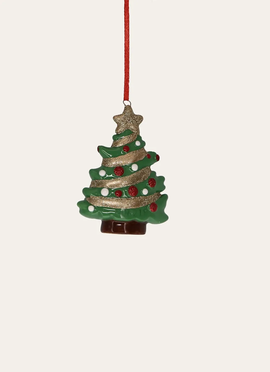 SUSPENSION SAPIN EN CÉRAMIQUE VERT SAPIN