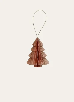 SUSPENSION SAPIN EN PAPIER VIEUX ROSE