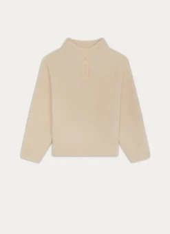 SWEAT-SHIRT SHERPA ET VELOURS CALOU ÉCRU