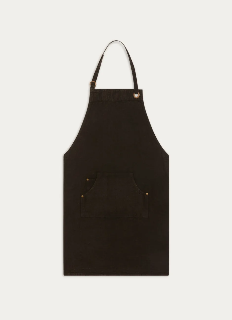 TABLIER EN CANVAS AVEC OEILLETS NOIR