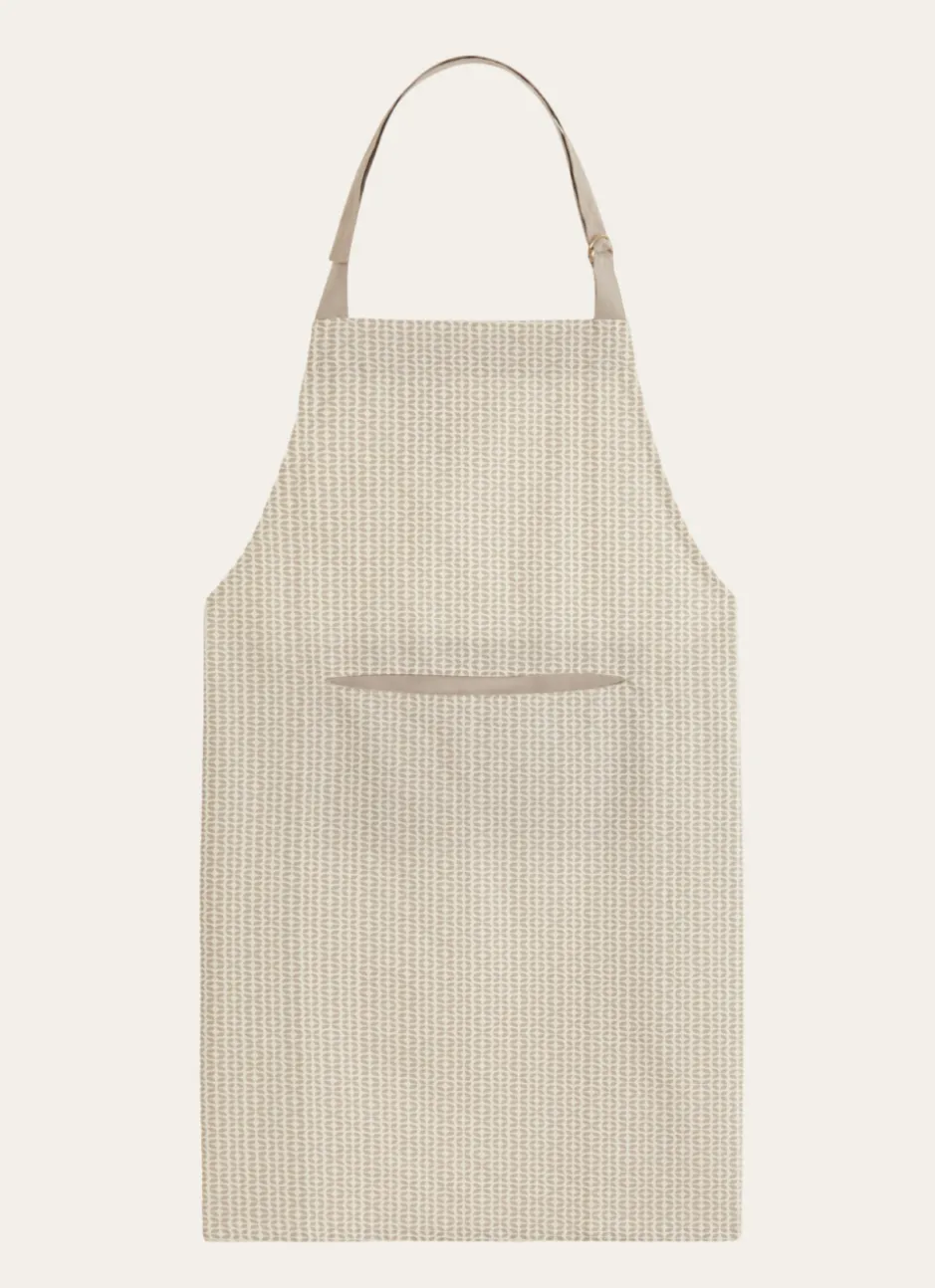 TABLIER EN COTON IMPRIMÉ MINI MOTIFS GRIS