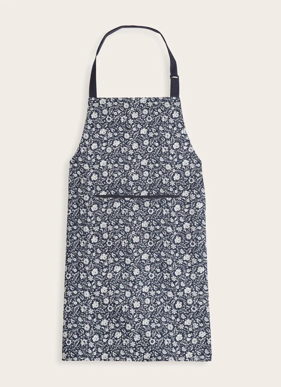 TABLIER FLEURS BICA BLEU MARINE